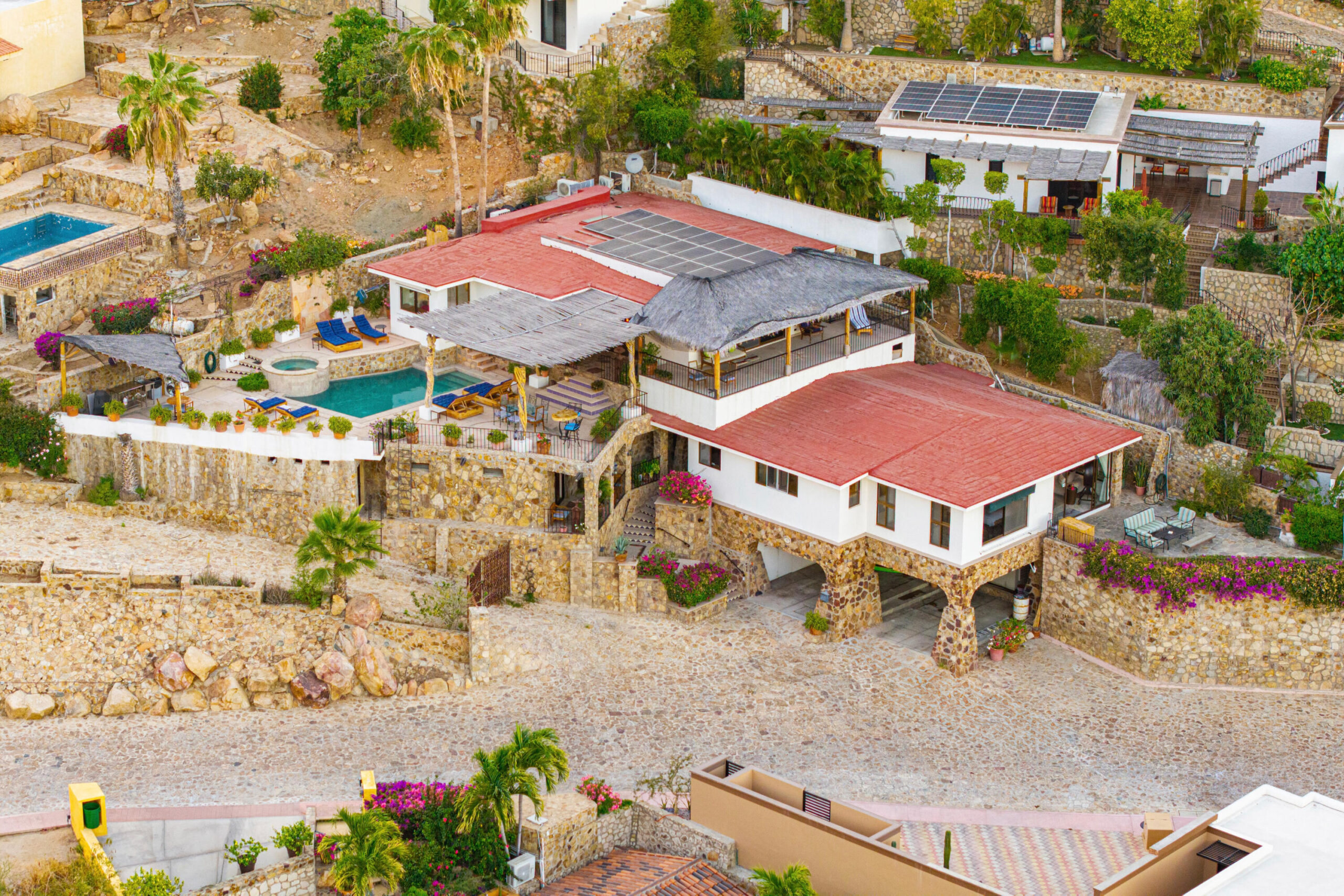 Cabo San Lucas 4 De Marzo Casa Belia Investment Opportunity in the Heart of 4 de MarzoWelcome to Casa Belia, a versatile property located in the heart of the popular Colonia 4 de Marzo neighborhood in Cabo San Lucas. Positioned on a highly visible corner lot, this unique property combines residential comfort with commercial potential, making it an excellent opportunity for homeowners, investors, or entrepreneurs.The property features:* A comfortable main house with a spacious outdoor patio* Separate studio space ideal for guests, rental income, or a private office* Commercial/business area with street exposure* Multiple access points and flexible parking options* Gated perimeter for privacy and security* Large tiled courtyard perfect for entertaining or future improvementsIts strategic cor for sale