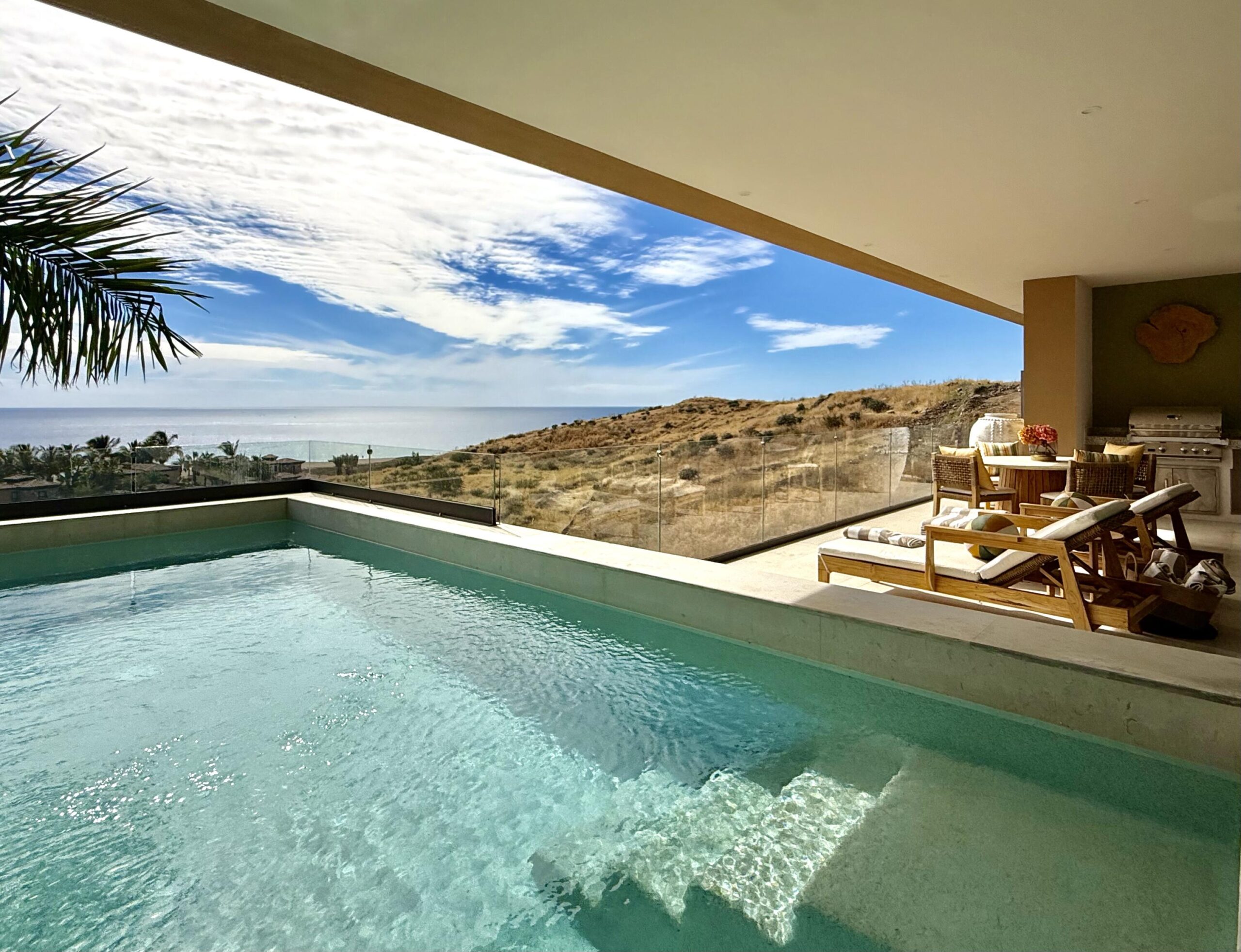 Cabo San Lucas Pedregal Csl Casa LA PIÑATA A luxury villa located in the exclusive Pedregal Cabo San Lucas. Perfect as a private residence or a high-end vacation rental, this villa offers an exceptional combination of comfort, style, privacy, and location.The villa features 8 bedrooms including a service room (as an independent apartment suite), 8.5 bathrooms, and 13 beds.Fully furnished and equipped with top-quality finishes, providing a turnkey experience.Every detail has been thoughtfully crafted to create an exceptional space for family gatherings and entertaining. The expansive terrace includes a great swimming pool, 2 jacuzzi, bar, 2 BBQ station, 2 fire pits, and multiple lounge areas, to enjoy the very best of Cabo living The interiors feature cozy and elegant living spaces, including a inside bar, games room, media room and impeccable design in every corner Fully furnished and equipped, representing an outstanding opportunity. With its exceptional design, amenities, and location, this villa embodies the best of the Baja lifestyle for sale