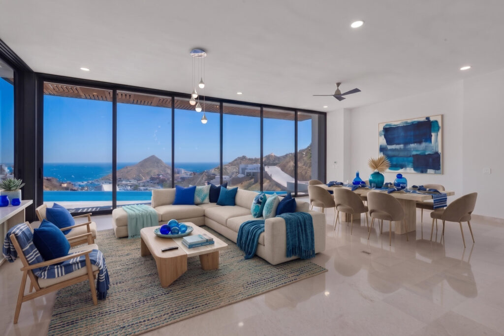 Cabo San Lucas Pedregal Csl Casa LA PIΓATA A luxury villa located in the exclusive Pedregal Cabo San Lucas. Perfect as a private residence or a high-end vacation rental, this villa offers an exceptional combination of comfort, style, privacy, and location.The villa features 8 bedrooms including a service room (as an independent apartment suite), 8.5 bathrooms, and 13 beds.Fully furnished and equipped with top-quality finishes, providing a turnkey experience.Every detail has been thoughtfully crafted to create an exceptional space for family gatherings and entertaining. The expansive terrace includes a great swimming pool, 2 jacuzzi, bar, 2 BBQ station, 2 fire pits, and multiple lounge areas, to enjoy the very best of Cabo living The interiors feature cozy and elegant living spaces, including a inside bar, games room, media room and impeccable design in every corner Fully furnished and equipped, representing an outstanding opportunity. With its exceptional design, amenities, and location, this villa embodies the best of the Baja lifestyle β Villa Vista Cortez, Cabo San Lucas, BS